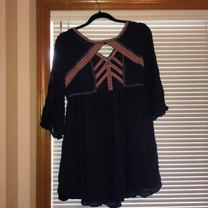 Cute Navy blue boho dress